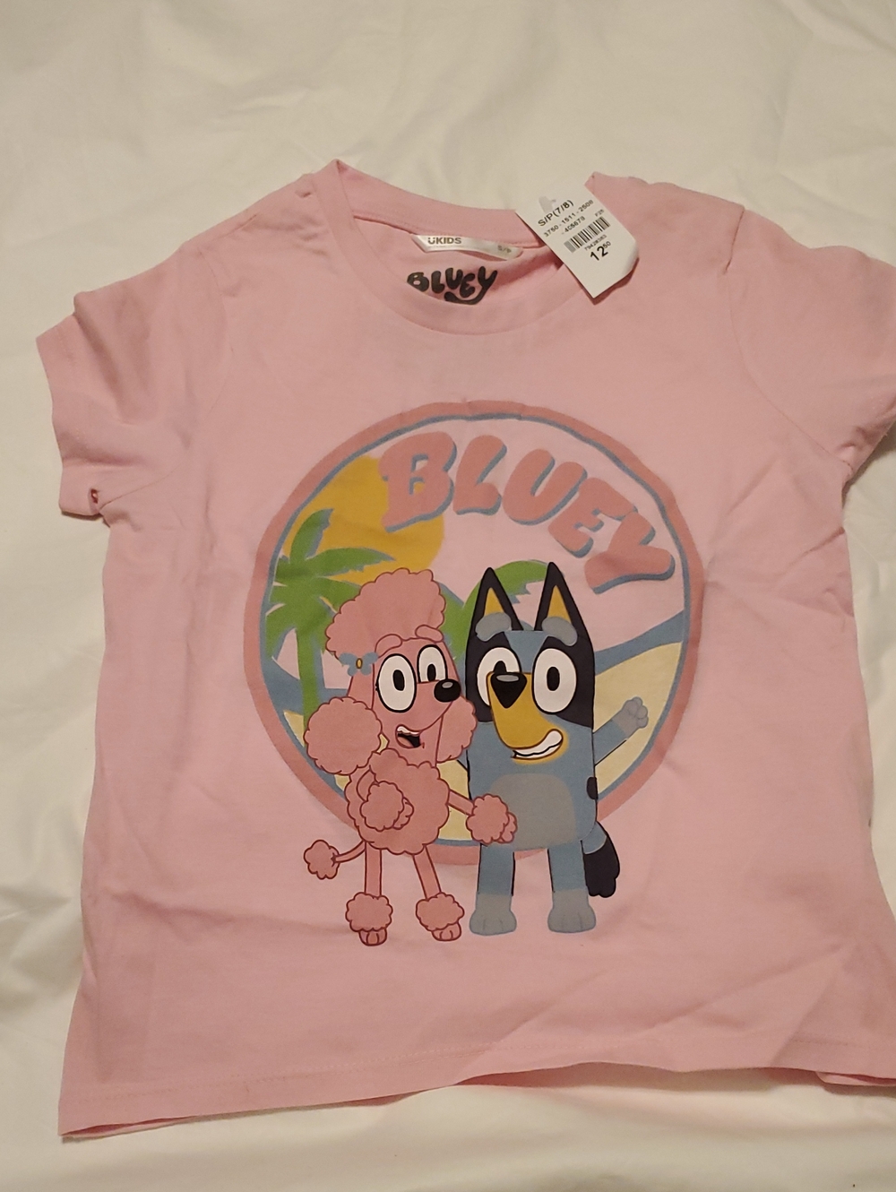 NWT - Urban Kids  Size Small (7/8) Pink Graphic Bluey Tee